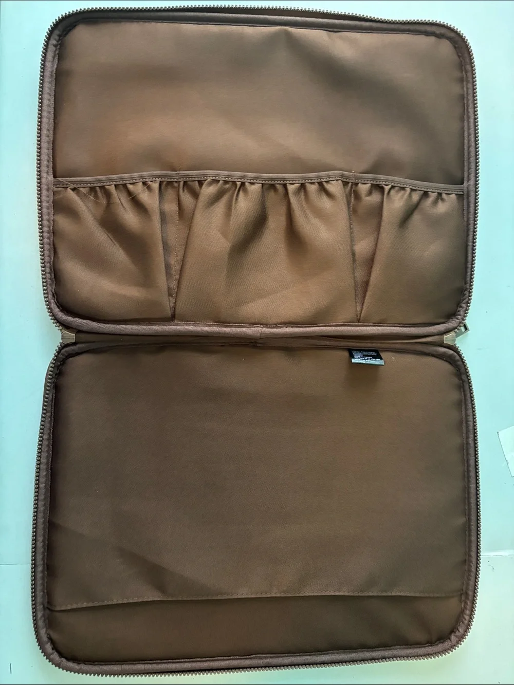 Brown Laptop Zipper Sleeve with Front Zipper Pocket 16”x12” Men or Women’s